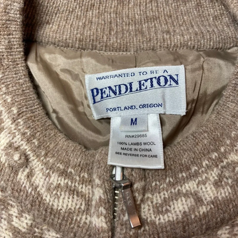 Pendleton Lambswool Blend Knit Zip Up Cardigan Sweater‎ Floral Pattern - Picture 3 of 7